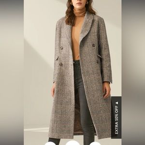 Oversized Plaid Tweed Coat